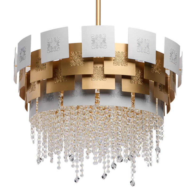 Люстра Engraving Plates White Gold Белый Золотой Люстра Engraving Plates White Gold Белый Золотой в Липецке | Loft Concept