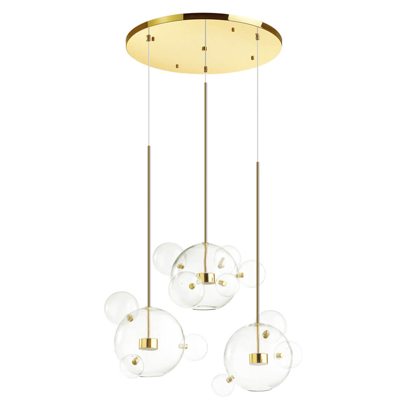 Люстра Transparent Bubble Chandelier Gold Circle Глянцевое золото Прозрачный Люстра Transparent Bubble Chandelier Gold Circle Глянцевое золото Прозрачный в Липецке | Loft Concept