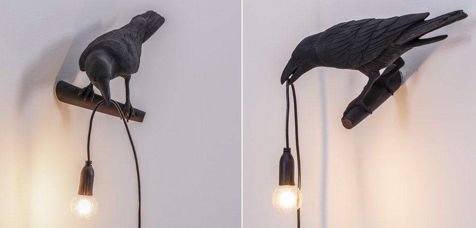 Бра Seletti Bird Lamp Black Looking Бра Seletti Bird Lamp Black Looking - Loft-Concept в Липецке