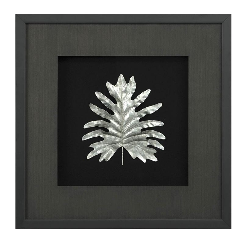 Панно Cassian Oak Leaf Черный Серебряный Панно Cassian Oak Leaf Черный Серебряный в Липецке | Loft Concept