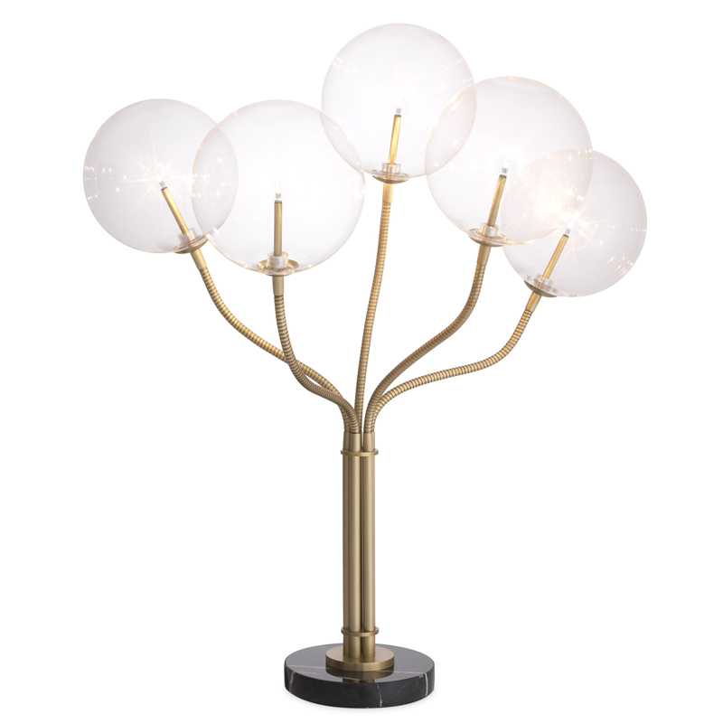 Настольная лампа Eichholtz Table Lamp Elon Латунь Античная полированная Прозрачный Черный Мрамор Nero Настольная лампа Eichholtz Table Lamp Elon Латунь Античная полированная Прозрачный Черный Мрамор Nero в Липецке | Loft Concept