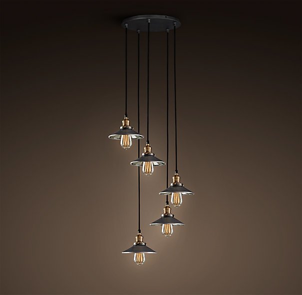 Люстра Loft Cone Pendant Reflector 5 Черный Люстра Loft Cone Pendant Reflector 5 Черный в Липецке | Loft Concept