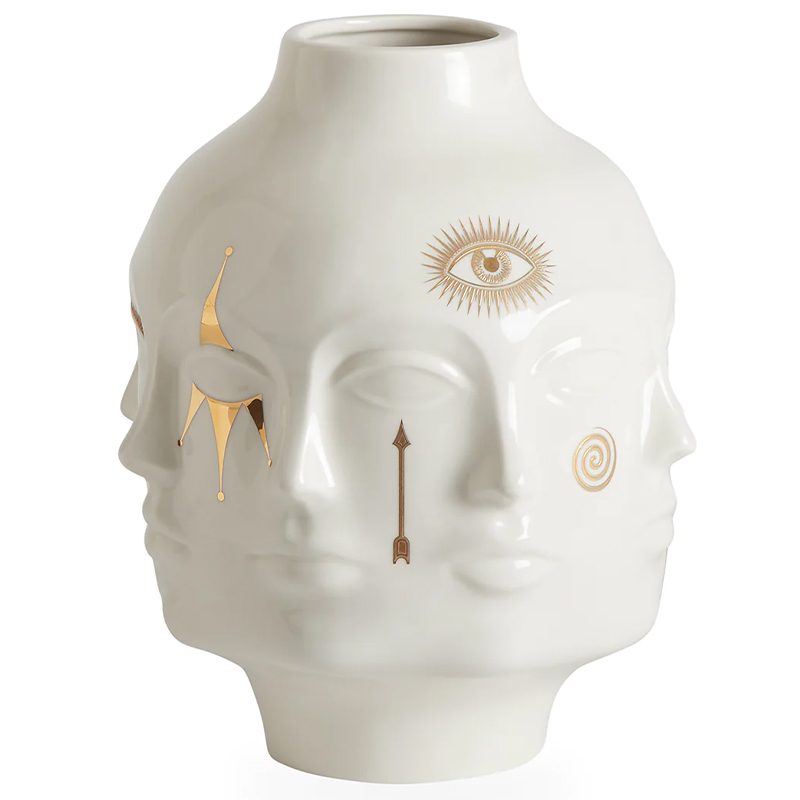 Ваза Jonathan Adler Gilded Dora Maar Large Vase Белый Глянцевое золото Ваза Jonathan Adler Gilded Dora Maar Large Vase Белый Глянцевое золото в Липецке | Loft Concept