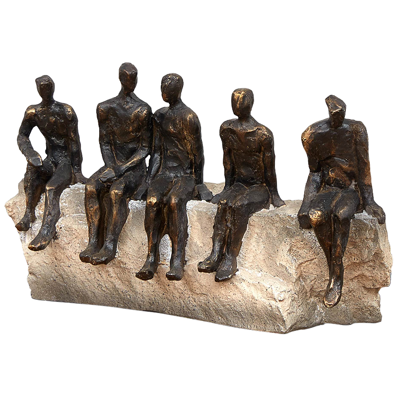 Статуэтка Sitting on the Rock Темная бронза Бежево-серый Статуэтка Sitting on the Rock Темная бронза Бежево-серый в Липецке | Loft Concept