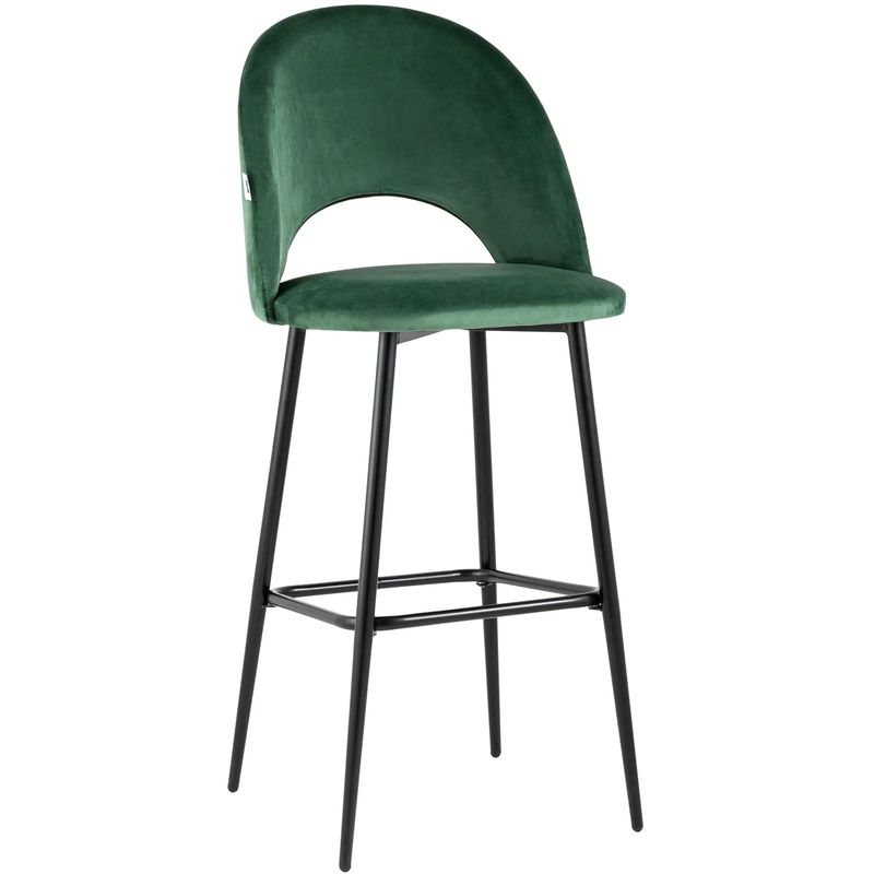 Барный Стул CLIFF Chair Зеленый Велюр Зеленый Черный Барный Стул CLIFF Chair Зеленый Велюр Зеленый Черный в Липецке | Loft Concept