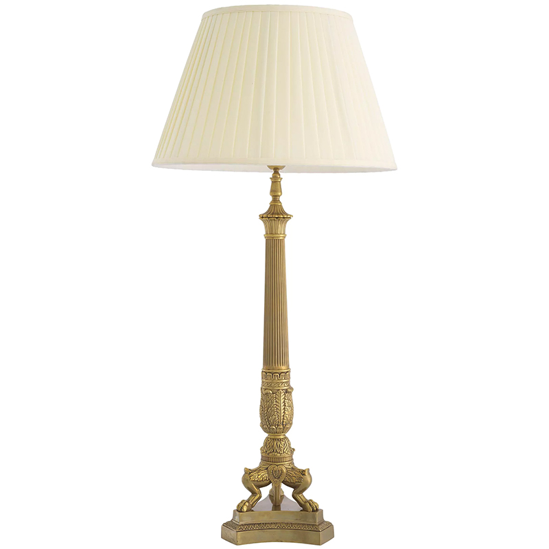 Настольная лампа Eichholtz Table Lamp Marchand Brass Латунь Винтажная латунь Кремовый Настольная лампа Eichholtz Table Lamp Marchand Brass Латунь Винтажная латунь Кремовый в Липецке | Loft Concept