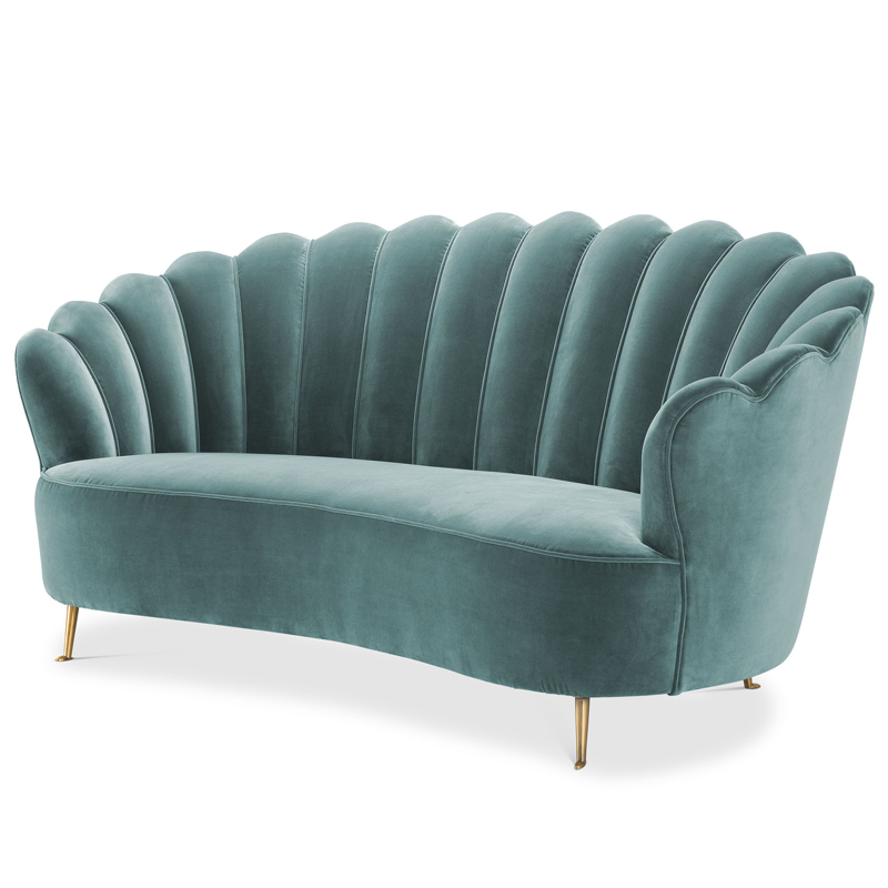 Диван Eichholtz Sofa Messina Turquoise Бирюзовый Латунь Диван Eichholtz Sofa Messina Turquoise Бирюзовый Латунь в Липецке | Loft Concept