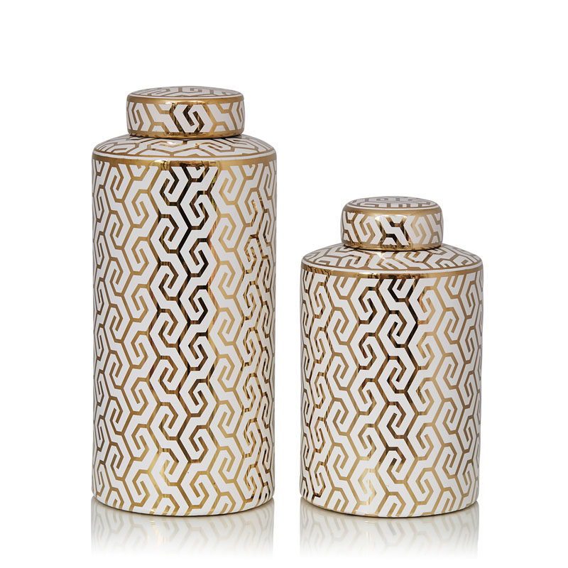 Ваза Vase Geometry white and gold Белый Золотой Ваза Vase Geometry white and gold Белый Золотой в Липецке | Loft Concept
