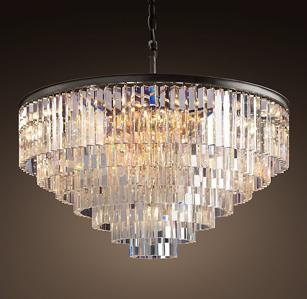Люстра RH 1920s Odeon Clear Glass Fringe Chandelier - 80, 110 Черный Люстра RH 1920s Odeon Clear Glass Fringe Chandelier - 80, 110 Черный в Липецке | Loft Concept