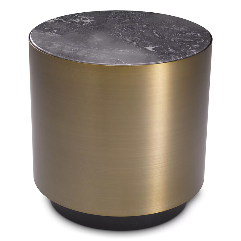 Приставной столик Eichholtz Side Table Porter Round Латунь Серый Приставной столик Eichholtz Side Table Porter Round Латунь Серый в Липецке | Loft Concept