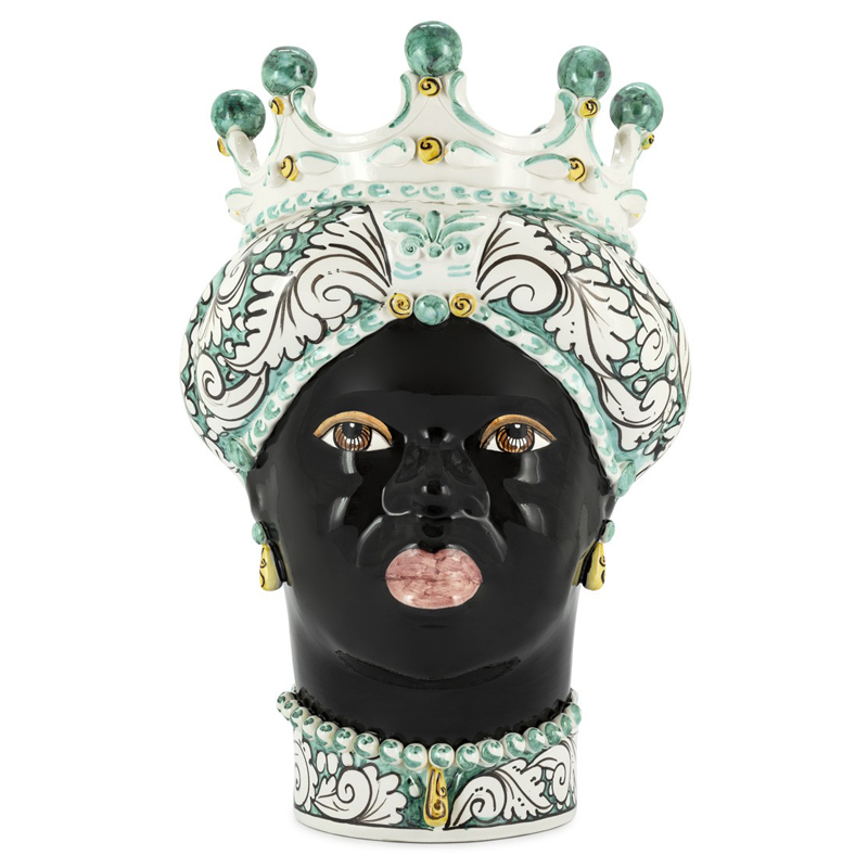 Ваза VASE MORO LADY CROWN turquoise Мульти Ваза VASE MORO LADY CROWN turquoise Мульти в Липецке | Loft Concept