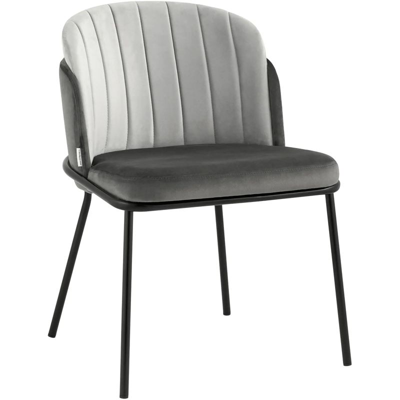 Стул Penelope Chair Серый велюр Металлические Ножки Светло-серый Серый Черный Стул Penelope Chair Серый велюр Металлические Ножки Светло-серый Серый Черный в Липецке | Loft Concept
