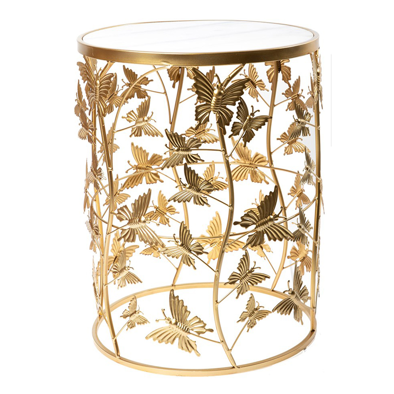 Приставной стол Gold Butterfly белый мрамор Золотой Белый Мрамор Bianco Приставной стол Gold Butterfly белый мрамор Золотой Белый Мрамор Bianco в Липецке | Loft Concept