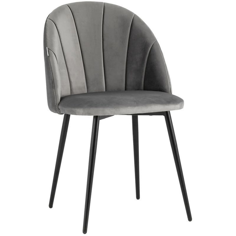 Стул Balsari S Chair Серый Велюр Серый Черный Стул Balsari S Chair Серый Велюр Серый Черный в Липецке | Loft Concept