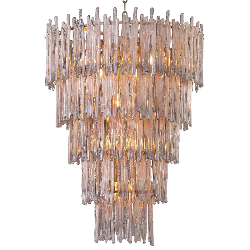 Люстра Eichholtz Chandelier Saint Roch L Латунь Серый Стекло Смок Люстра Eichholtz Chandelier Saint Roch L Латунь Серый Стекло Смок в Липецке | Loft Concept