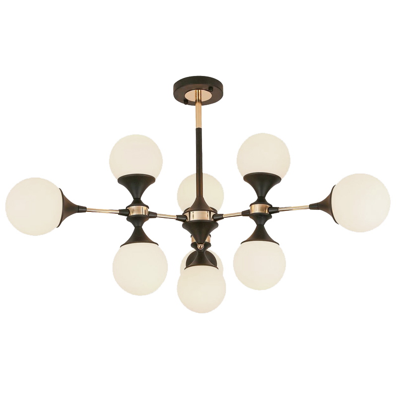 Люстра Ball Valley Arredoluce Ceiling Lamp Белый Латунь Черный Люстра Ball Valley Arredoluce Ceiling Lamp Белый Латунь Черный в Липецке | Loft Concept