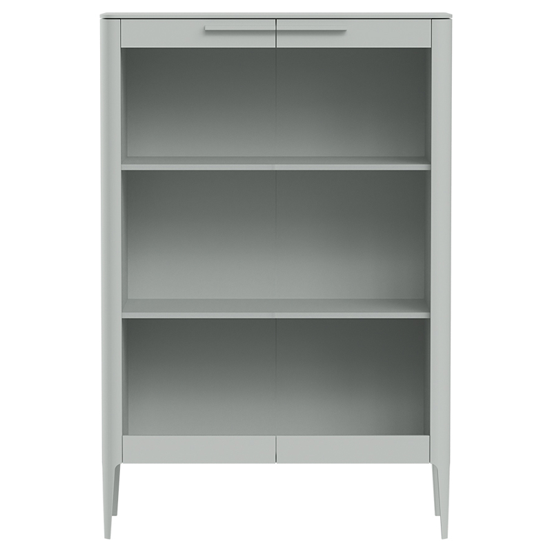 Витрина светло-серая с 2-мя стеклянными дверцами и 3-мя полками Type  Светло-серый в Липецке | Loft Concept 