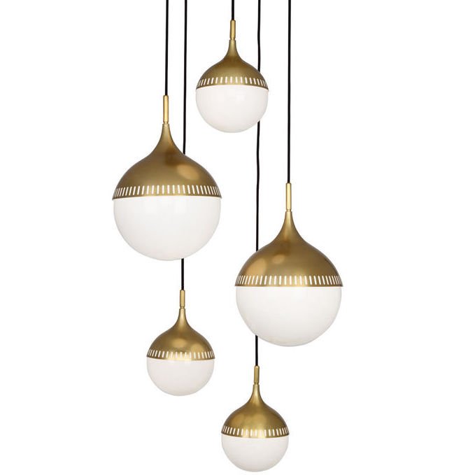 Люстра RIO MULTI-ARM CHANDELIER Латунь Белый Люстра RIO MULTI-ARM CHANDELIER Латунь Белый в Липецке | Loft Concept