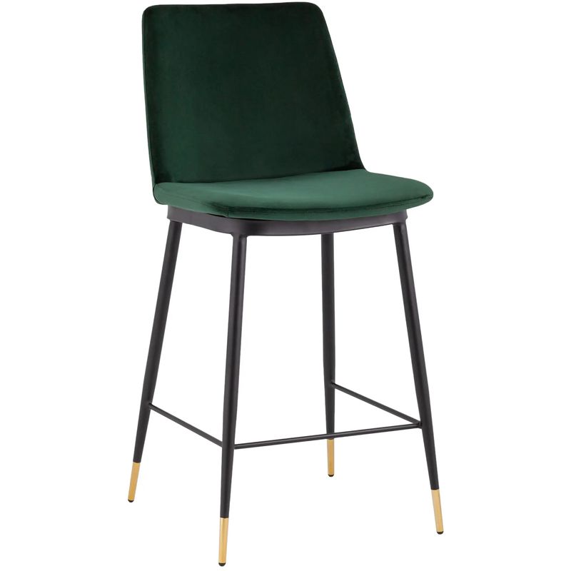 Полубарный Стул Melissa Chair Зеленый Велюр Зеленый Черный Полубарный Стул Melissa Chair Зеленый Велюр Зеленый Черный в Липецке | Loft Concept