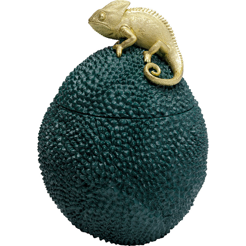 Шкатулка Lizard on tropical fruit Зеленый Золотой Шкатулка Lizard on tropical fruit Зеленый Золотой в Липецке | Loft Concept
