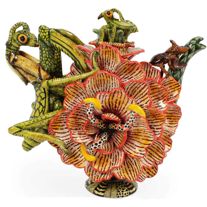 Чайник Богомол и Тропический Цветок Praying Mantis Teapot Оранжевый Зеленый Чайник Богомол и Тропический Цветок Praying Mantis Teapot Оранжевый Зеленый в Липецке | Loft Concept