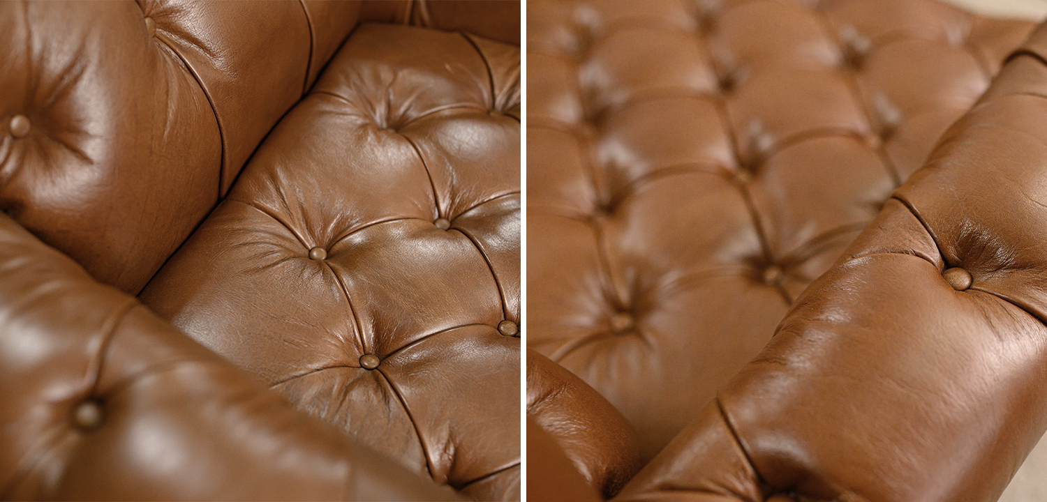 Кресло кожаное Bastien Leather Brown Armchair - фото
