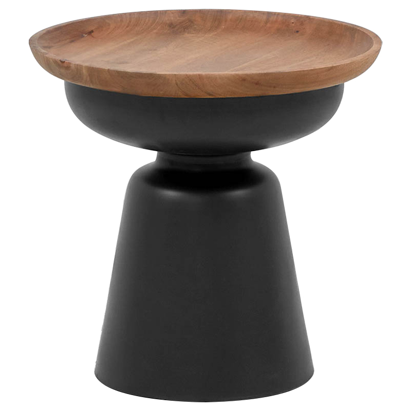 Приставной стол Keaton Round Side Table Коричневый Черный Приставной стол Keaton Round Side Table Коричневый Черный в Липецке | Loft Concept