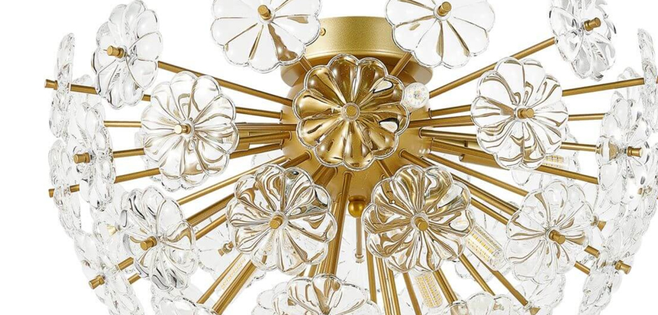 Потолочный Светильник Glass Flowers Sputnik Ceiling Потолочный Светильник Glass Flowers Sputnik Ceiling - Loft-Concept в Липецке