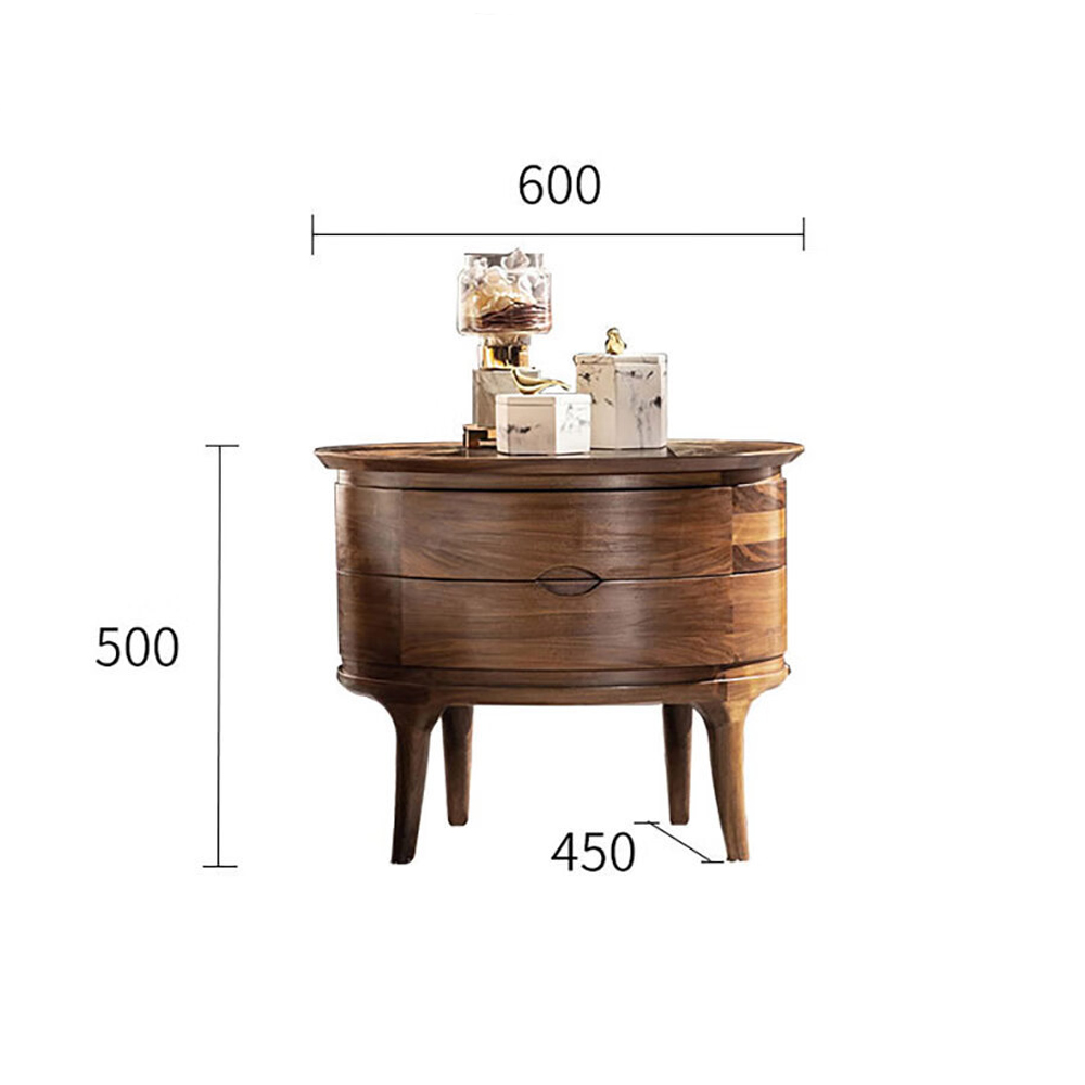 Прикроватный столик из дерева с 2-мя ящиками Moon Walnut Furniture в Липецке