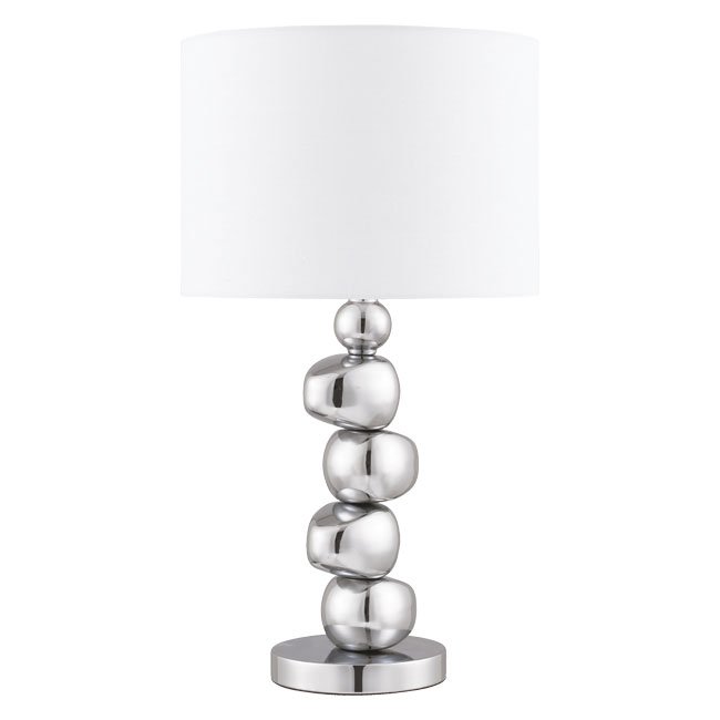 Настольная лампа Stone Chrome Хром Белый Настольная лампа Stone Chrome Хром Белый в Липецке | Loft Concept