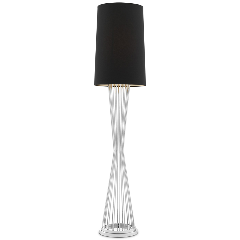 Торшер Eichholtz Floor Lamp Holmes Nickel Никель Черный Торшер Eichholtz Floor Lamp Holmes Nickel Никель Черный в Липецке | Loft Concept