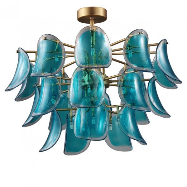 Люстра Sea Siren Chandelier Глянцевое золото Бирюзовый Люстра Sea Siren Chandelier Глянцевое золото Бирюзовый в Липецке | Loft Concept