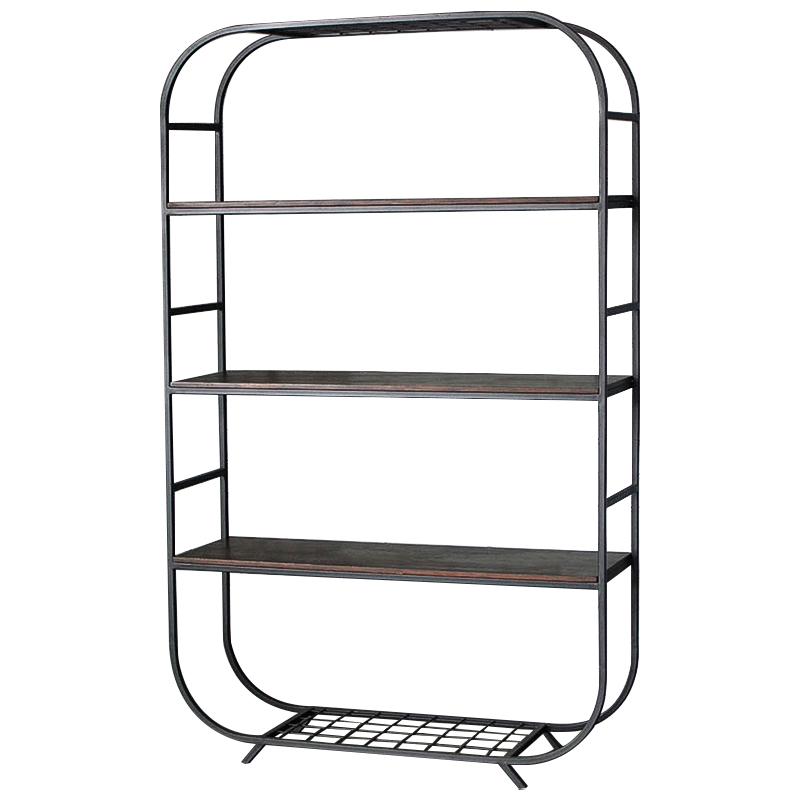 Стеллаж Martine Industrial Metal Rust Rack Черный Коричневый Стеллаж Martine Industrial Metal Rust Rack Черный Коричневый в Липецке | Loft Concept