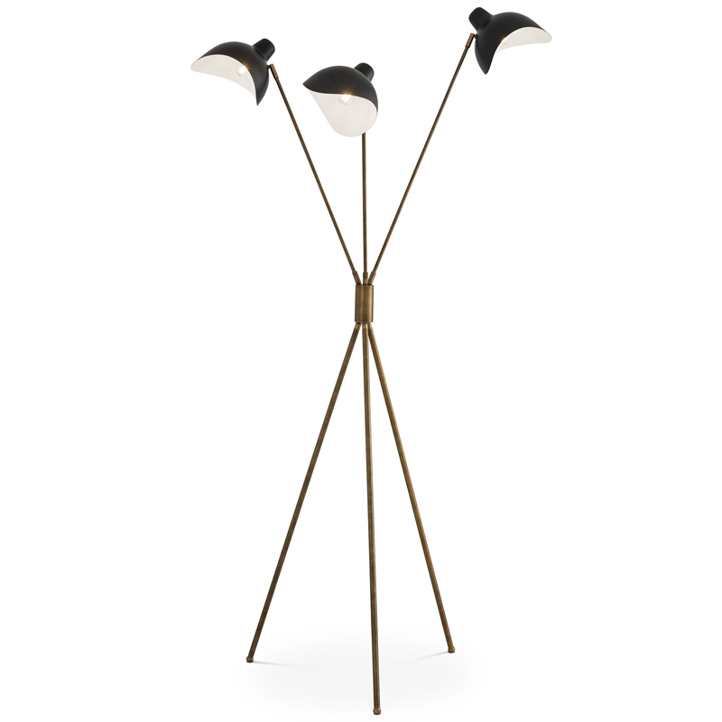 Торшер Eichholtz Floor Lamp Costner Черный Латунь Античная полированная Торшер Eichholtz Floor Lamp Costner Черный Латунь Античная полированная в Липецке | Loft Concept