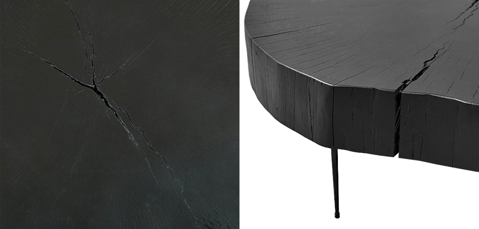 Кофейный стол Saw Cut Black Wood Coffee Table Кофейный стол Saw Cut Black Wood Coffee Table - Loft-Concept в Липецке