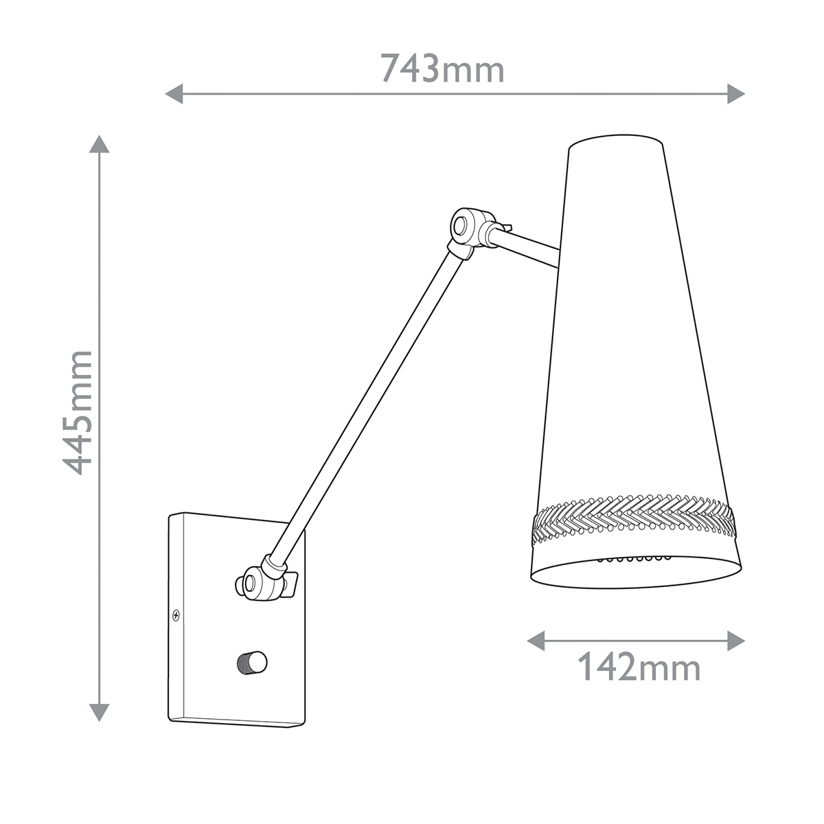 Бра черного цвета с конусным металлическим плафоном Alora в Липецке