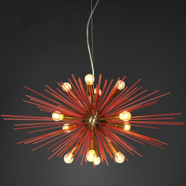 Люстра ASTRA Chandelier Sputnik Red and Brass Люстра ASTRA Chandelier Sputnik Red and Brass в Липецке | Loft Concept