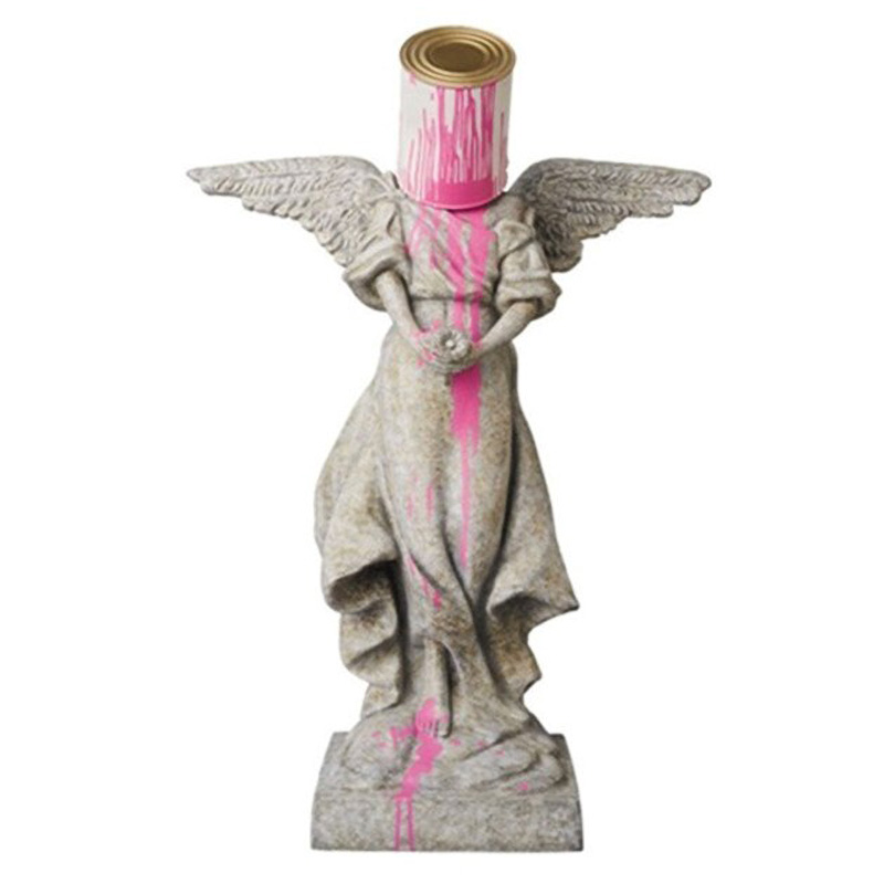 Статуэтка Banksy Rosa Engel Statue Серый Розовый Статуэтка Banksy Rosa Engel Statue Серый Розовый в Липецке | Loft Concept
