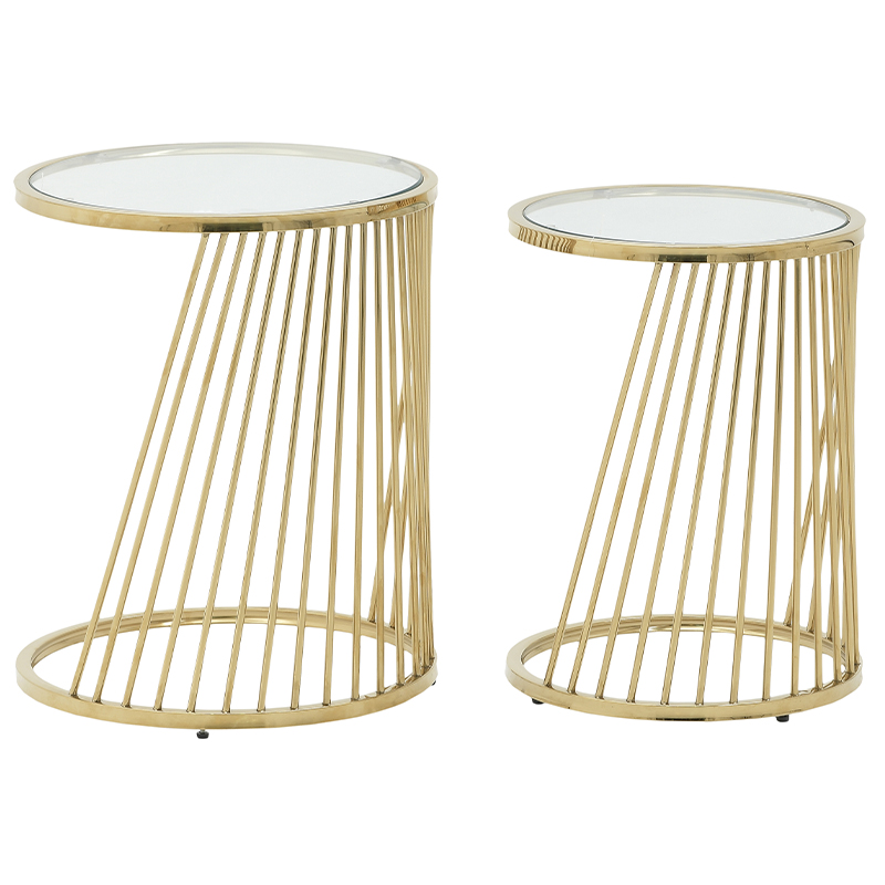 Комплект приставных столов Gwion Side Tables Золотой Комплект приставных столов Gwion Side Tables Золотой в Липецке | Loft Concept