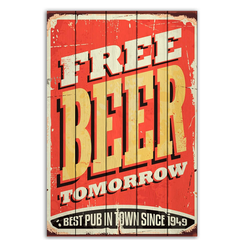 Постер Free Beer Tomorrow Постер Free Beer Tomorrow в Липецке | Loft Concept