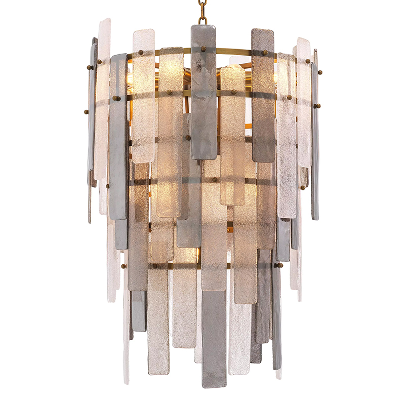 Люстра Eichholtz Chandelier Greyson Стекло Смок Прозрачное Стекло Латунь Люстра Eichholtz Chandelier Greyson Стекло Смок Прозрачное Стекло Латунь в Липецке | Loft Concept