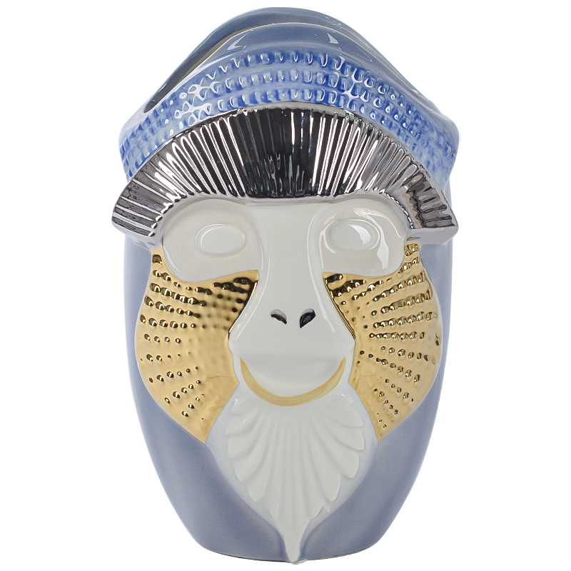 Ваза Primates Kandti Decoration blue Голубой Золотой Белый Серебряный Ваза Primates Kandti Decoration blue Голубой Золотой Белый Серебряный в Липецке | Loft Concept