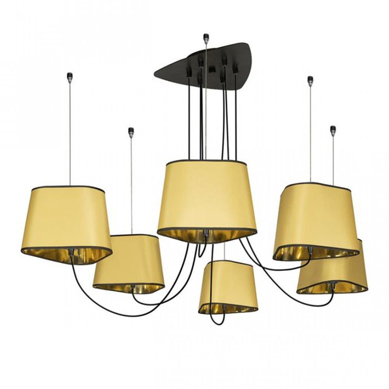Люстра Designheure Lighting Gold 6 плафонов Золотой Черный Люстра Designheure Lighting Gold 6 плафонов Золотой Черный в Липецке | Loft Concept
