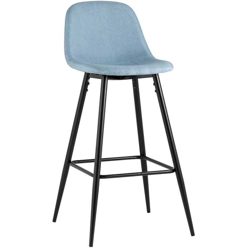 Барный Стул Archie Chair Голубая Рогожка Голубой Черный Барный Стул Archie Chair Голубая Рогожка Голубой Черный в Липецке | Loft Concept