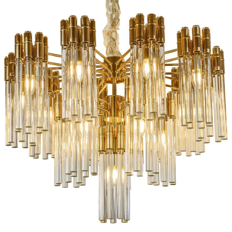 Люстра Contemporary Chandelier Crystal Gold Золотой Прозрачное Стекло Люстра Contemporary Chandelier Crystal Gold Золотой Прозрачное Стекло в Липецке | Loft Concept