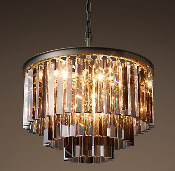 Люстра RH 1920s Odeon Smoke Glass Fringe Chandelier - 3 rings Черный Люстра RH 1920s Odeon Smoke Glass Fringe Chandelier - 3 rings Черный в Липецке | Loft Concept