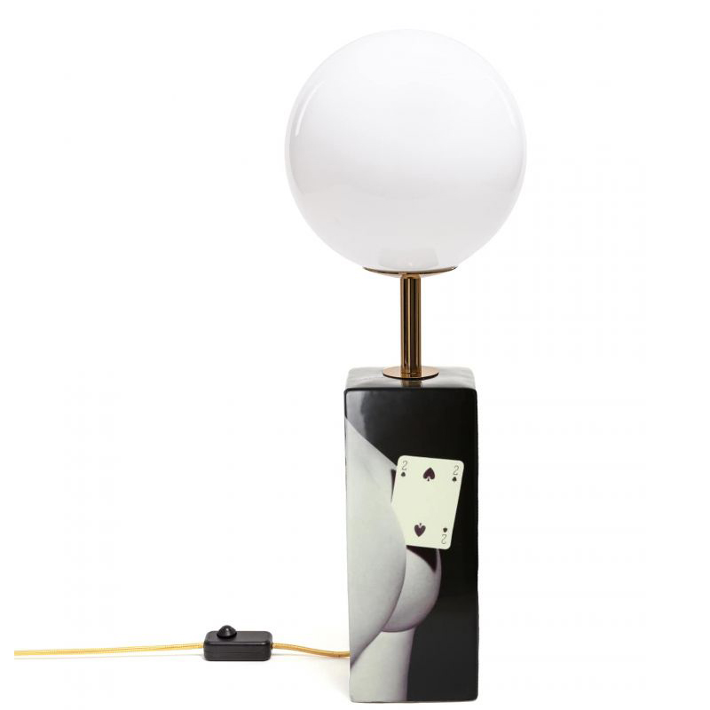 Настольная лампа Seletti Table Lamp Two of Spades Черный Белый Настольная лампа Seletti Table Lamp Two of Spades Черный Белый в Липецке | Loft Concept