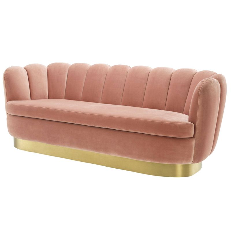 Диван Eichholtz Sofa Mirage nude Розовый пастельный Латунь Диван Eichholtz Sofa Mirage nude Розовый пастельный Латунь в Липецке | Loft Concept