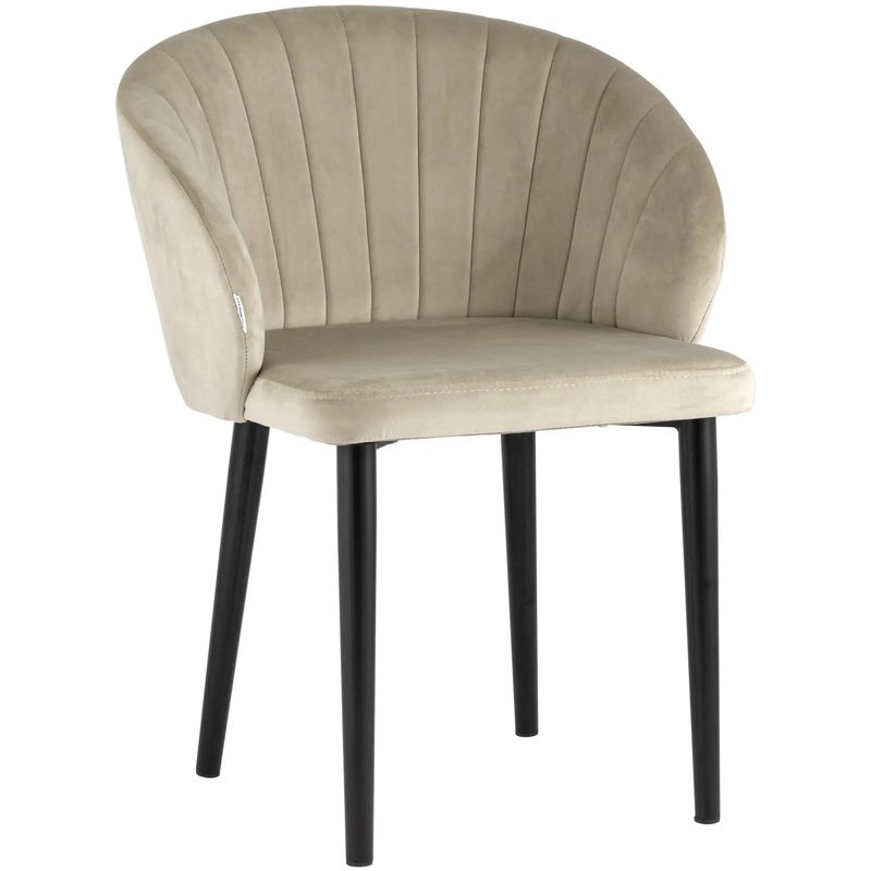 Стул Balsari Chair Кремовый Велюр Кремовый Черный Стул Balsari Chair Кремовый Велюр Кремовый Черный в Липецке | Loft Concept