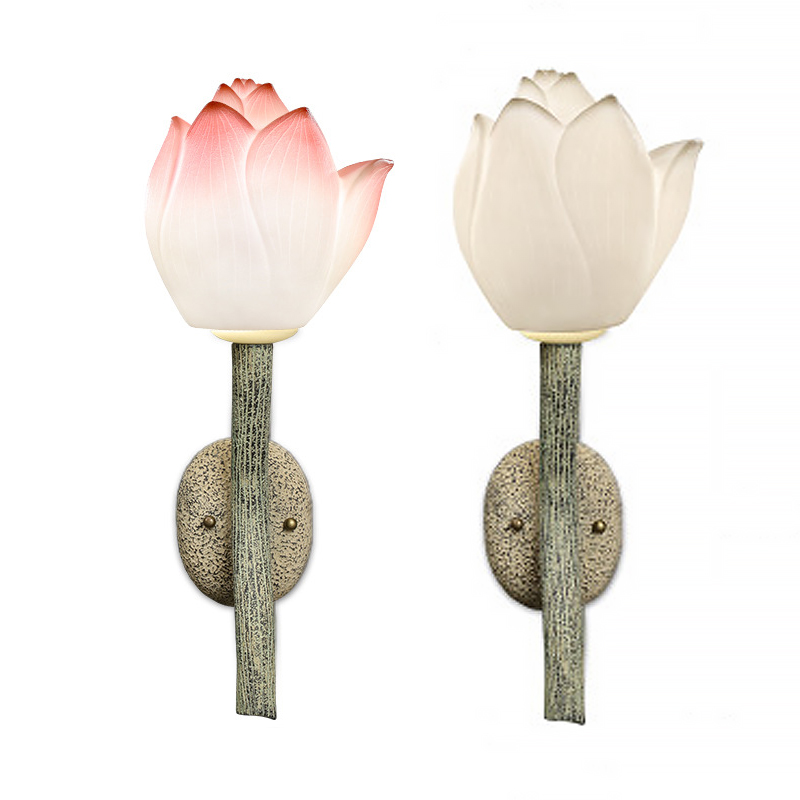 Бра Lotus Flower Sconce Розовый пастельный Белый Античный зеленый Бра Lotus Flower Sconce Розовый пастельный Белый Античный зеленый в Липецке | Loft Concept